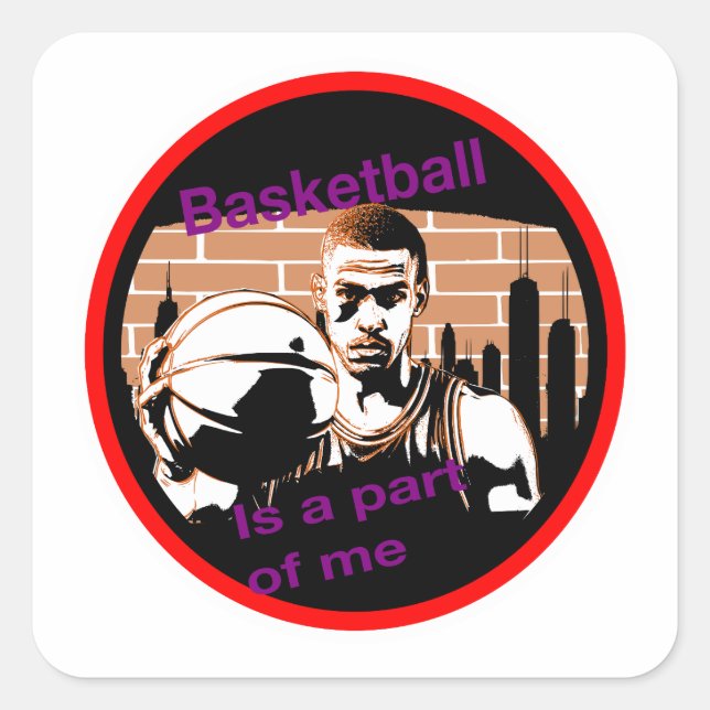 Sticker Carré Adesivo Basketball is a part of me (Devant)