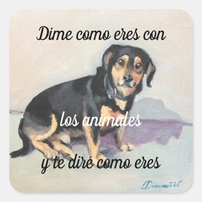 Sticker Carré Adesivo Dime como eres con los animaux (Devant)