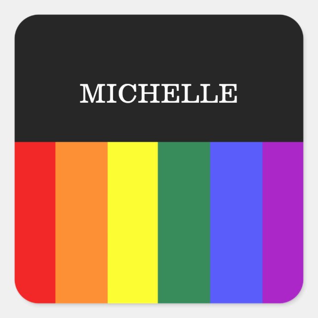 Sticker Carré Adesivos Autocolante Orgulho Gay Rainbow (Devant)
