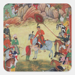 Sticker Carré Adham Khan rendant hommage à Akbar chez Sarangpur