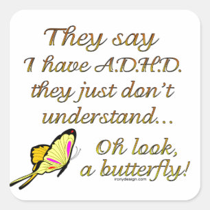 Sticker Carré ADHD Butterfly