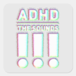 Sticker Carré ADHD les sons! ! Couleurs pastel