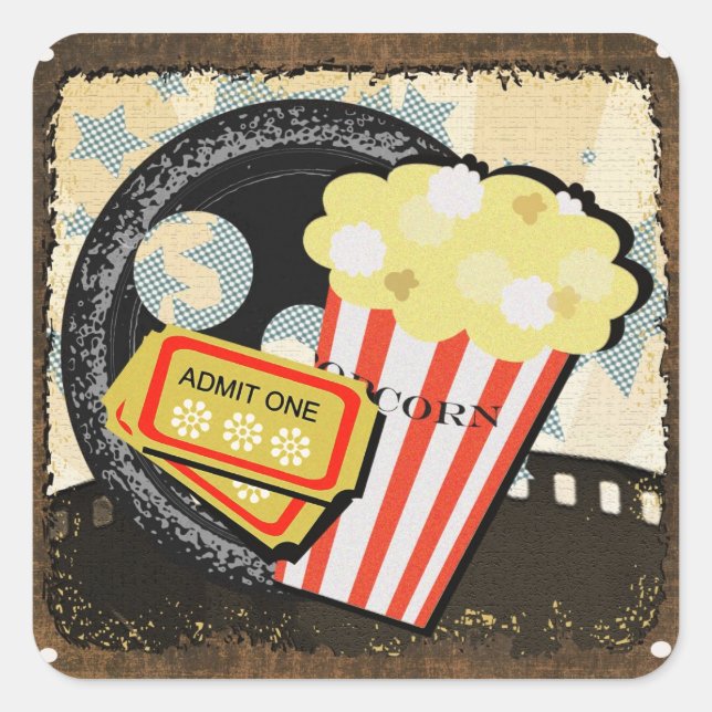 Sticker Carré Adhésif pour la visualisation de films privés - (Devant)