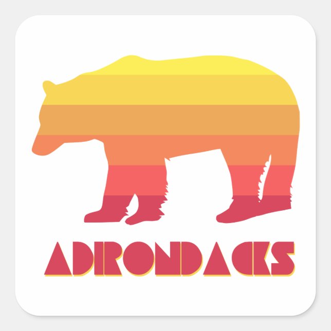 Sticker Carré Adirondacks Bear (Devant)