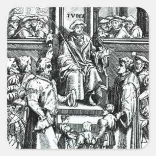 Sticker Carré Adoption des enfants orphelins dans la cour