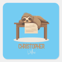 Adorable Sleepy Étudier Sloth avec nom enfant