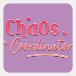 Sticker Carré Adorables Funny Kids Chaos Coordonnateur