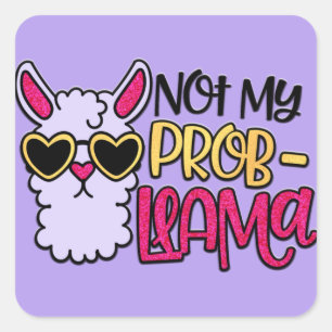 Sticker Carré Adorables Love Love Not My Probllama
