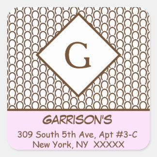 Sticker Carré Adresse de retour du Carré de fer à cheval Label S