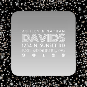 Sticker Carré Adresse de retour grise ombrée unique créative