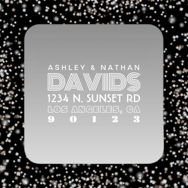 Sticker Carré Adresse de retour unique Creative Grey Ombre (Créateur téléchargé)
