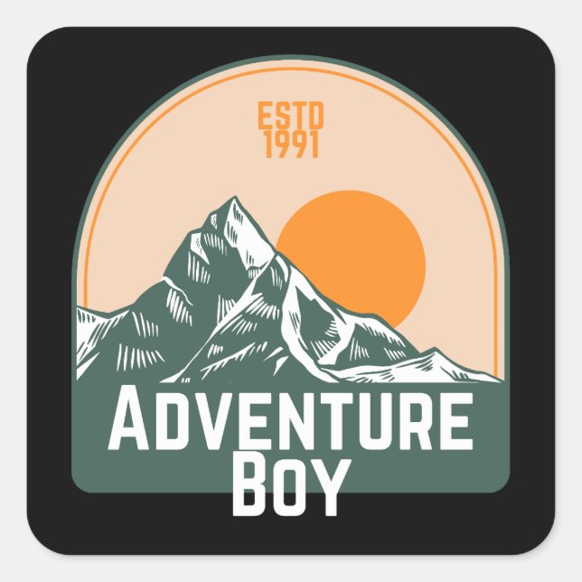 Sticker Carré Adventure Boy (Devant)