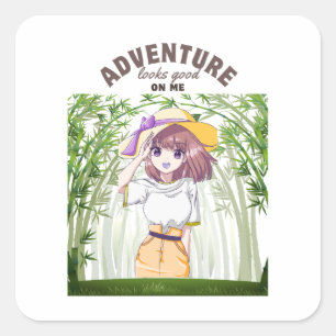 Sticker Carré Adventure Looks Good on Me - Camping