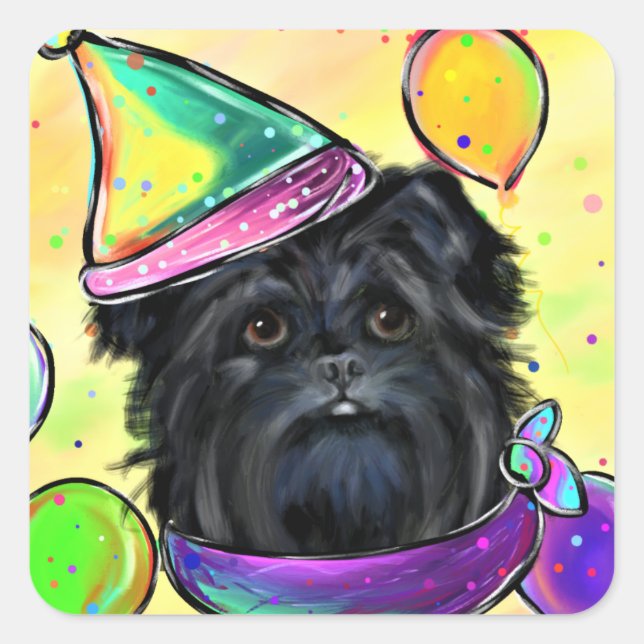 Sticker Carré Affenpinscher       (Devant)