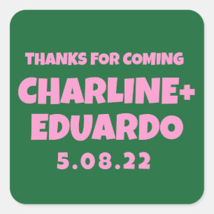 Sticker Carré Affiche de bienvenue Mariage rétro d'écriture manu