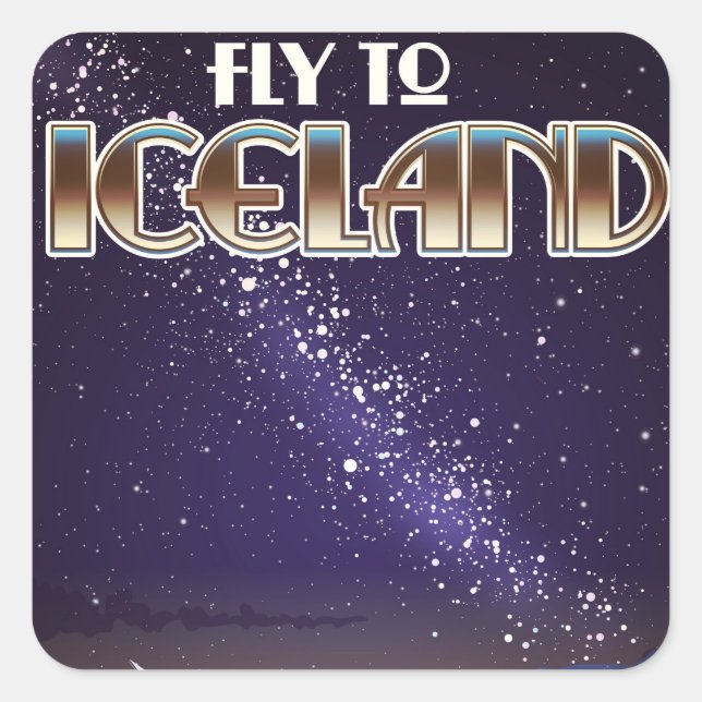 Sticker Carré Affiche de combat d'Islande (Devant)
