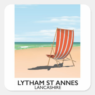 Sticker Carré Affiche de Lytham St Annes Lancashire au bord de l