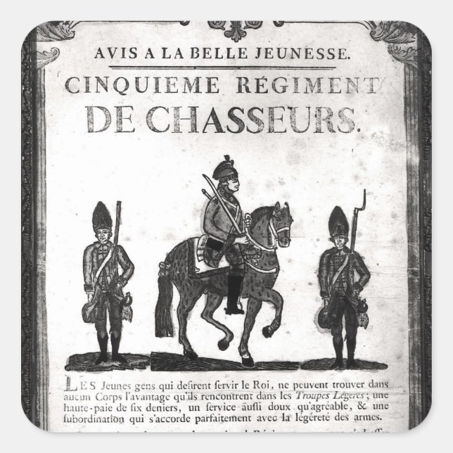 Sticker Carré Affiche de recrutement pour le cinquième régiment (Devant)
