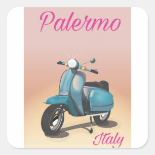 Sticker Carré Affiche de scooter à Palerme Italie