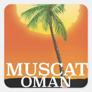 Sticker Carré Affiche de vacances à Mascate Oman