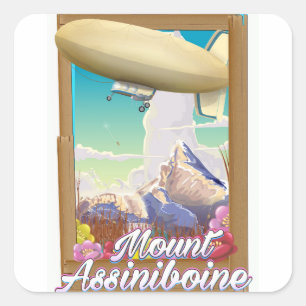 Sticker Carré Affiche de vacances du Mont Assiniboine Blimp