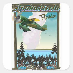 Sticker Carré Affiche de vol Apalachicola National Forest Florid