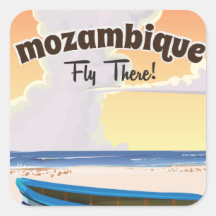 Sticker Carré Affiche de voyage au Mozambique