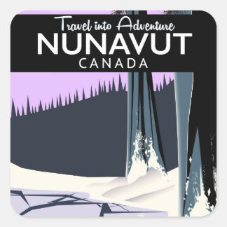 Sticker Carré affiche de voyage du Nunavut Canada