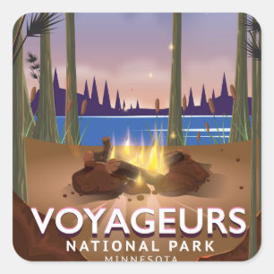 Sticker Carré Affiche de voyage Parc national de Voyageurs Minne