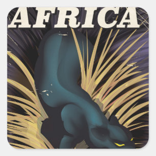 Sticker Carré Affiche de voyage vintage Afrique