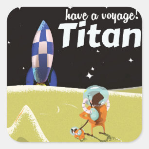 Sticker Carré Affiche de voyage vintage Titan