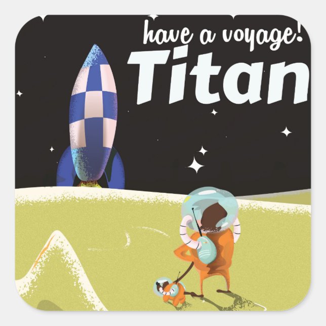 Sticker Carré Affiche de voyage vintage Titan (Devant)