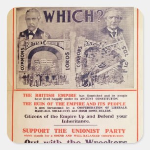 Sticker Carré Affiche du Parti unioniste pour le général britann