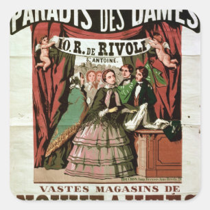 Sticker Carré Affiche publicitaire "Au Paradis des Dames"