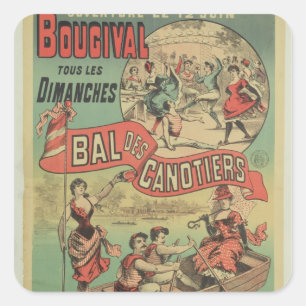 Sticker Carré Affiche publicitaire 'Le Bal des Canotiers'