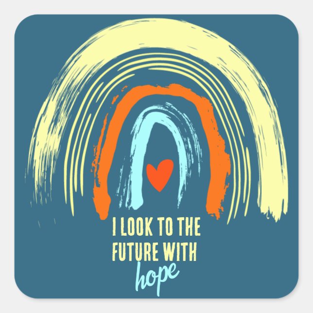 STICKER CARRÉ AFFIRMATION CITE RETRO BOHO RAINBOUR (Devant)