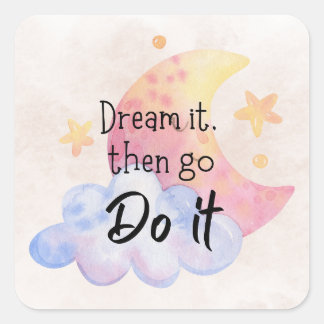 Sticker Carré Affirmation positive | Encouragement de l'autocoll