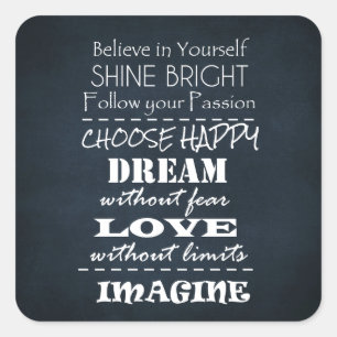 Sticker Carré Affirmations de devis motivationnelles