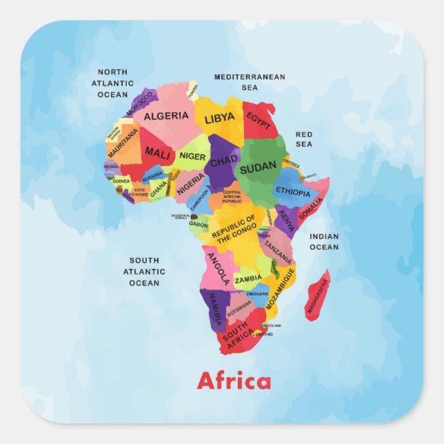 Sticker Carré Africa map (Devant)