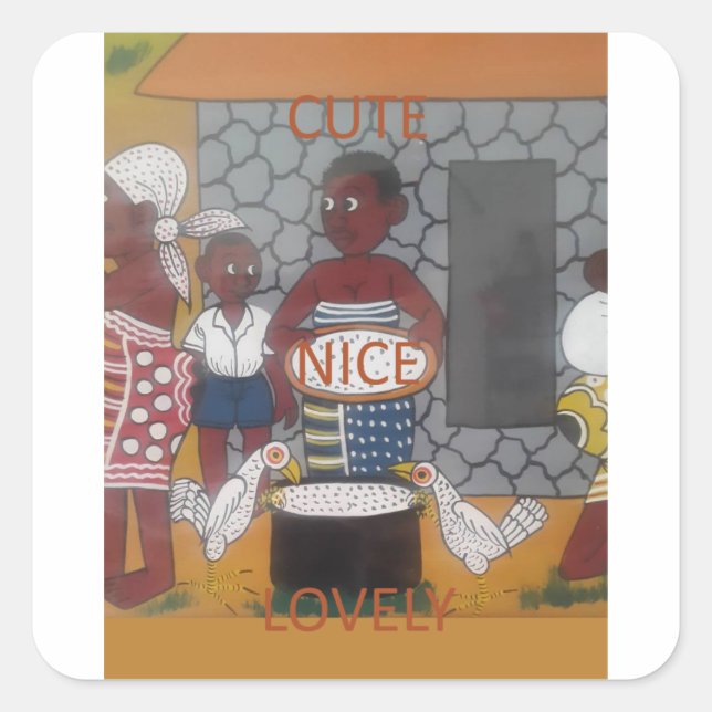 Sticker Carré Africain traditionnel Homestead Lifestyle (Devant)