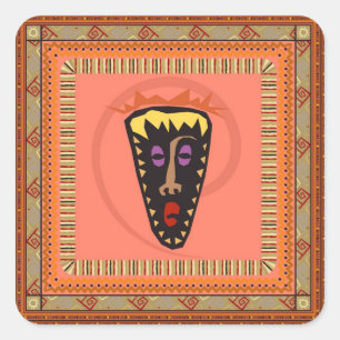 Sticker Carré African mask