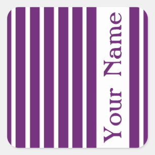 Sticker Carré African Violet Safari Stripe avec le nom
