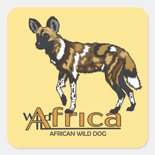 Sticker Carré African wild dog Wild Africa (Devant)