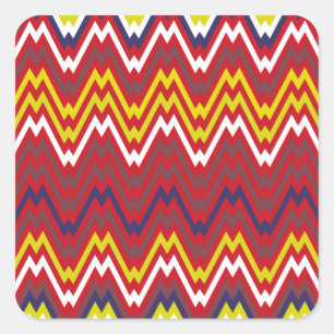 Sticker Carré African Zigzag Chevron Weave Motif rayé