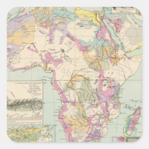 Sticker Carré Afrika - carte d'atlas de l'Afrique