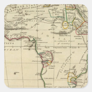 Sticker Carré Afrique avec des frontières définies