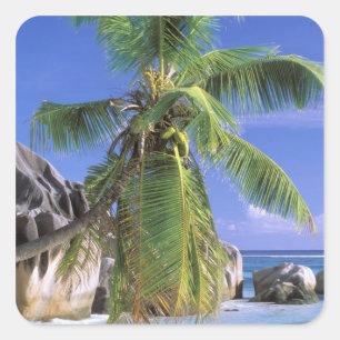 Sticker Carré Afrique, Seychelles, île de La Digue. Granite 2