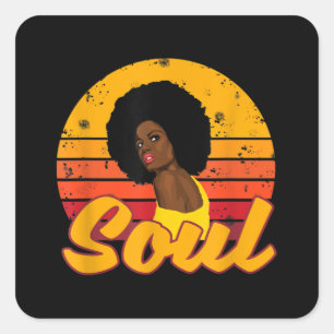 Sticker Carré Afro les années 70 80 ans Funk Afro Disco Soul