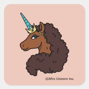 Sticker Carré Afro Unicorn   Unique