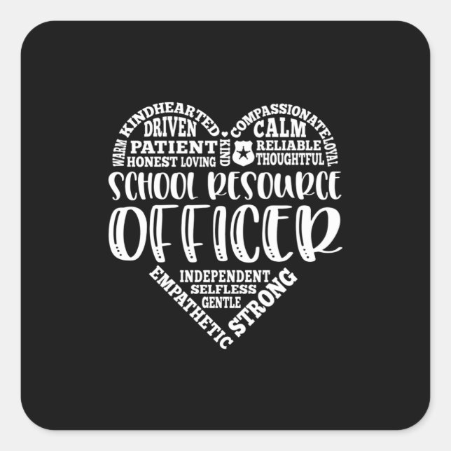 Sticker Carré Agent des ressources scolaires, sro, sécurité (Devant)